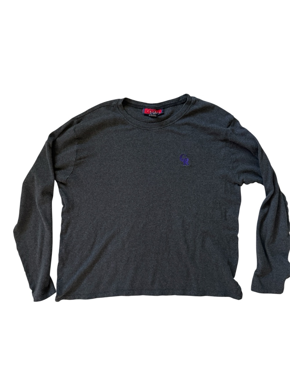 Vintage Colorado Rockies Charcoal Gray Long Sleeve T-Shirt XL (16-18)